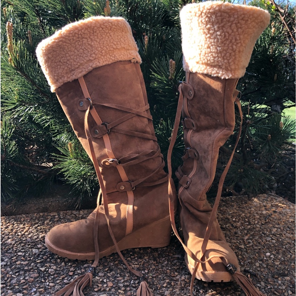 Tall Lace Suede Boots